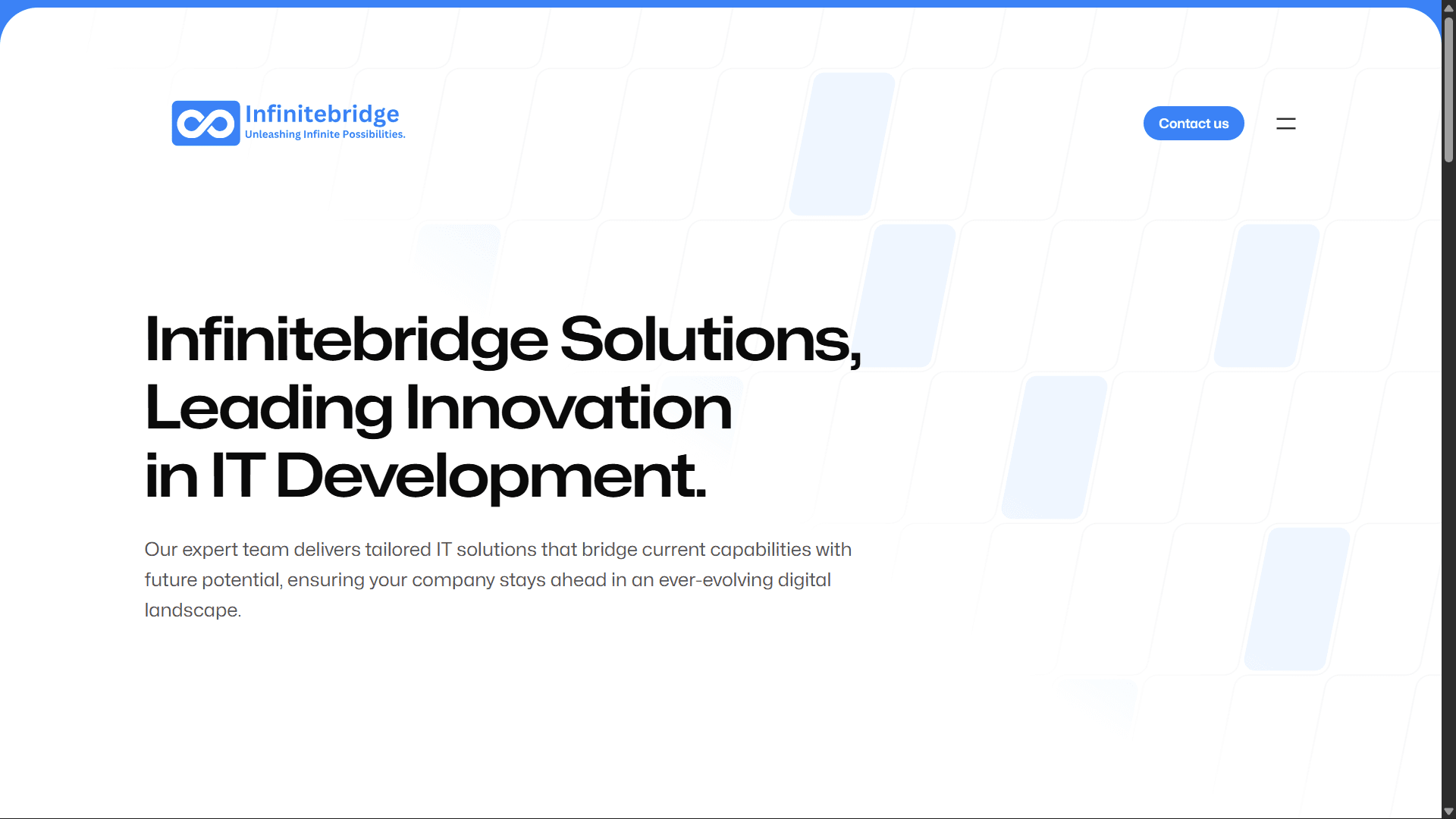 Infinitebridge, capture du site en ligne