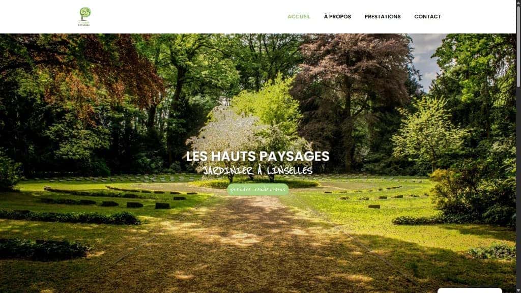 Les Hauts Paysages, capture du site en ligne