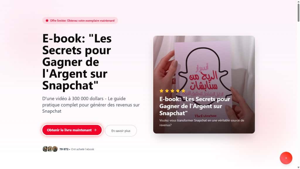 Snapchat Collect, capture du site en ligne