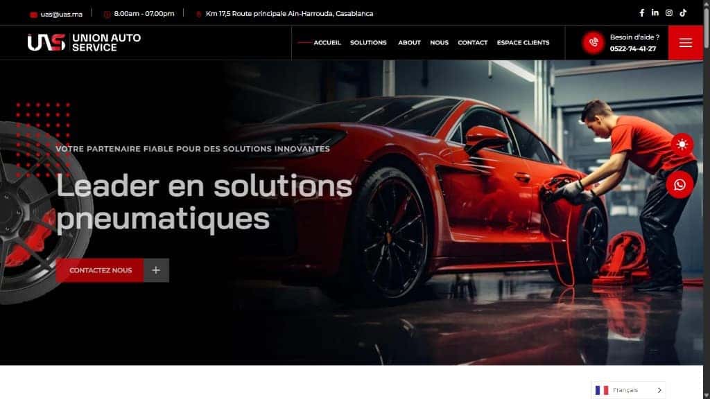 UAS, capture du site en ligne